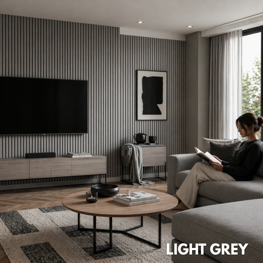 Premium Acoustic Wall Panels - Light Grey
