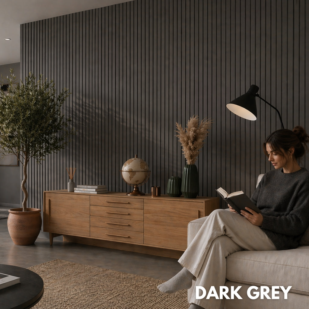 Premium Acoustic Slatted Wall Panel (Multiple Colours)