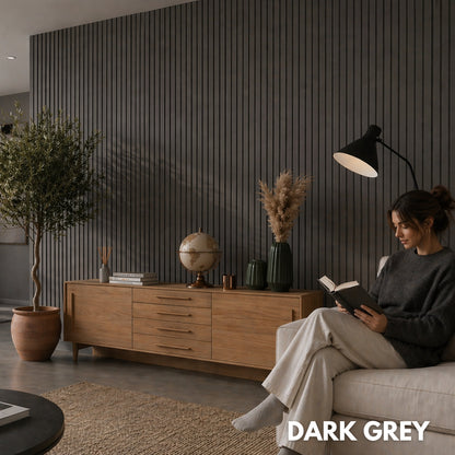 Premium Acoustic Slatted Wall Panel (Multiple Colours)