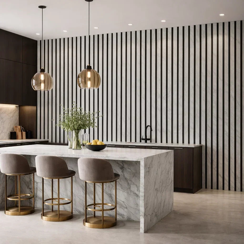 Premium Wall Panel 240cm x 60cm - 35mm Width - Grey Marble