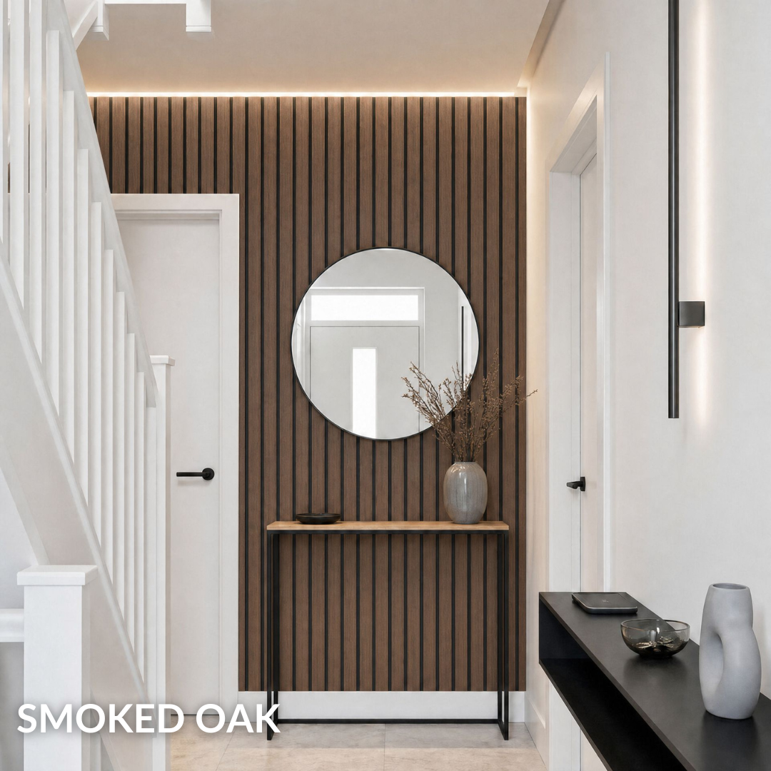 Premium Acoustic Slatted Wall Panel - 50mm thickness (Multiple Colours)