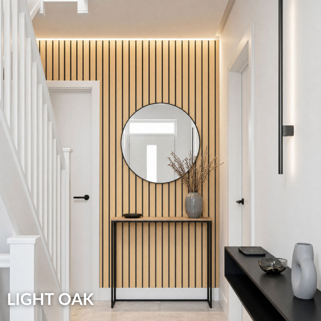 Premium Acoustic Slatted Wall Panel - 50mm thickness (Multiple Colours)