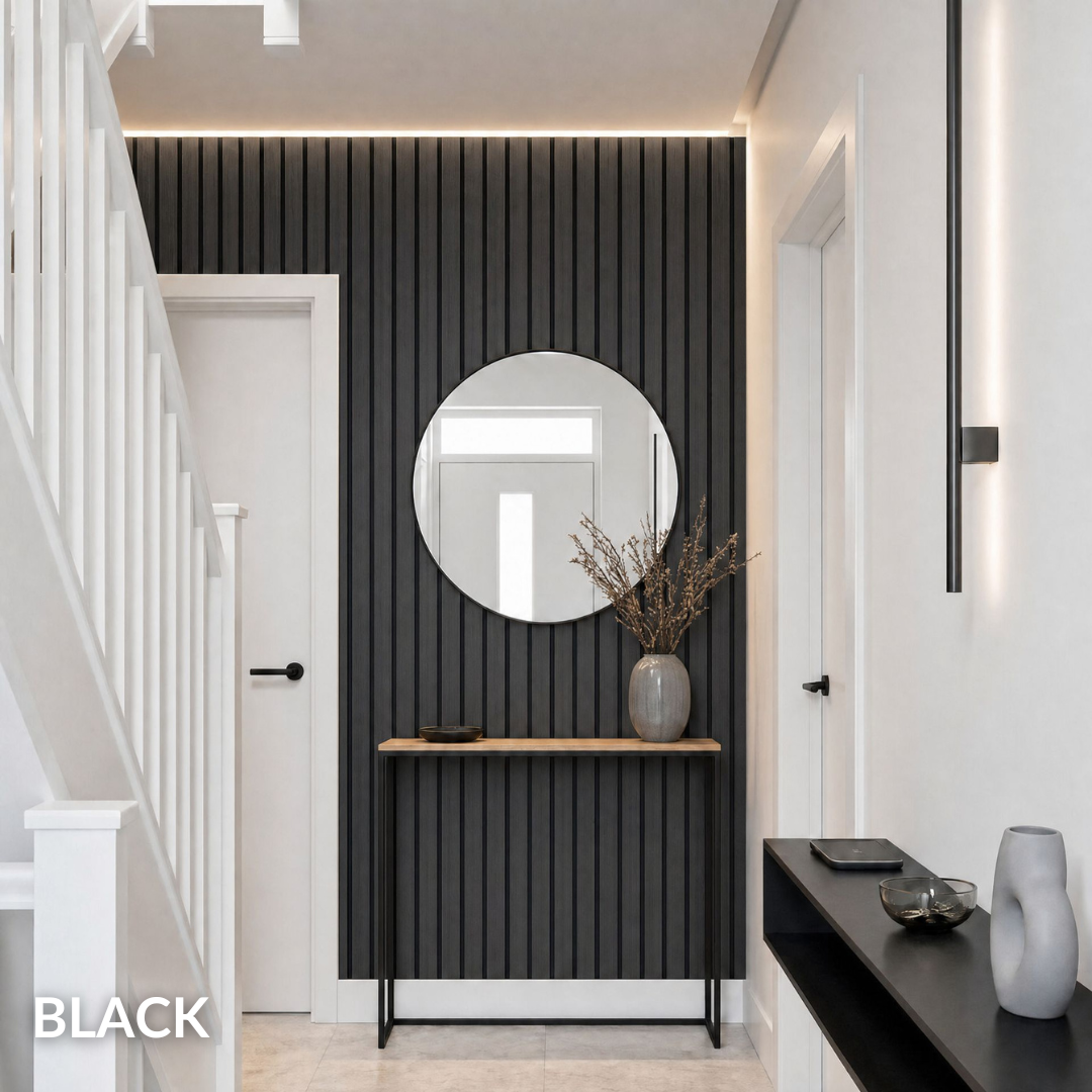 Premium Acoustic Slatted Wall Panel - 50mm thickness (Multiple Colours)