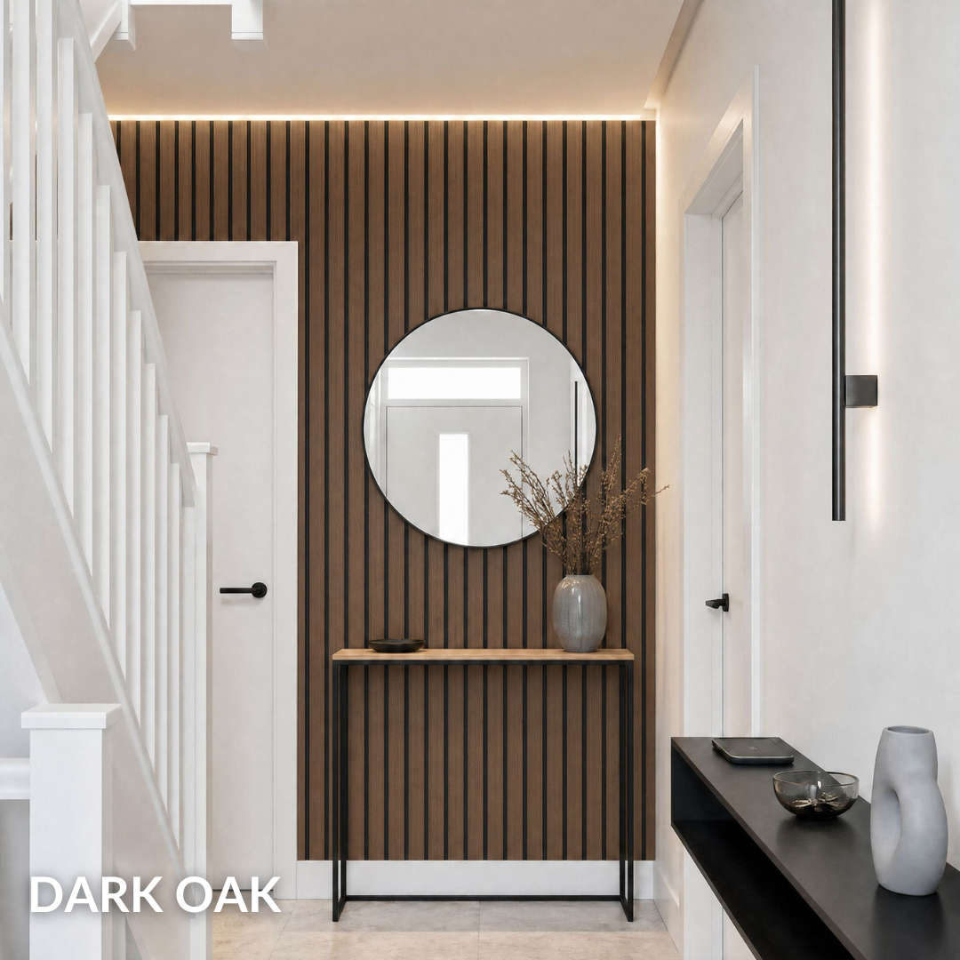 Premium Acoustic Slatted Wall Panel - 50mm thickness (Multiple Colours)