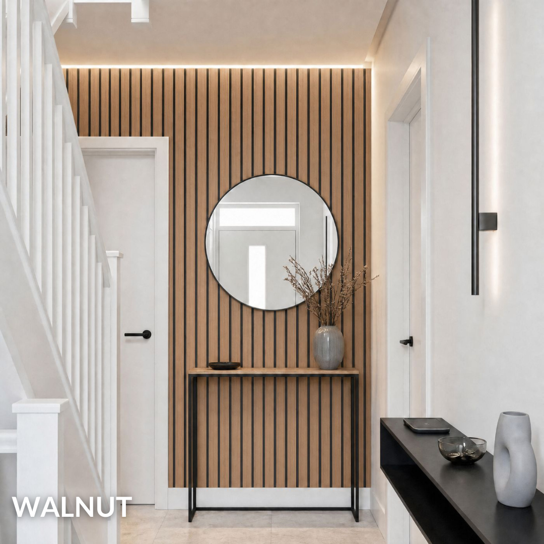 Premium Acoustic Slatted Wall Panel - 50mm thickness (Multiple Colours)