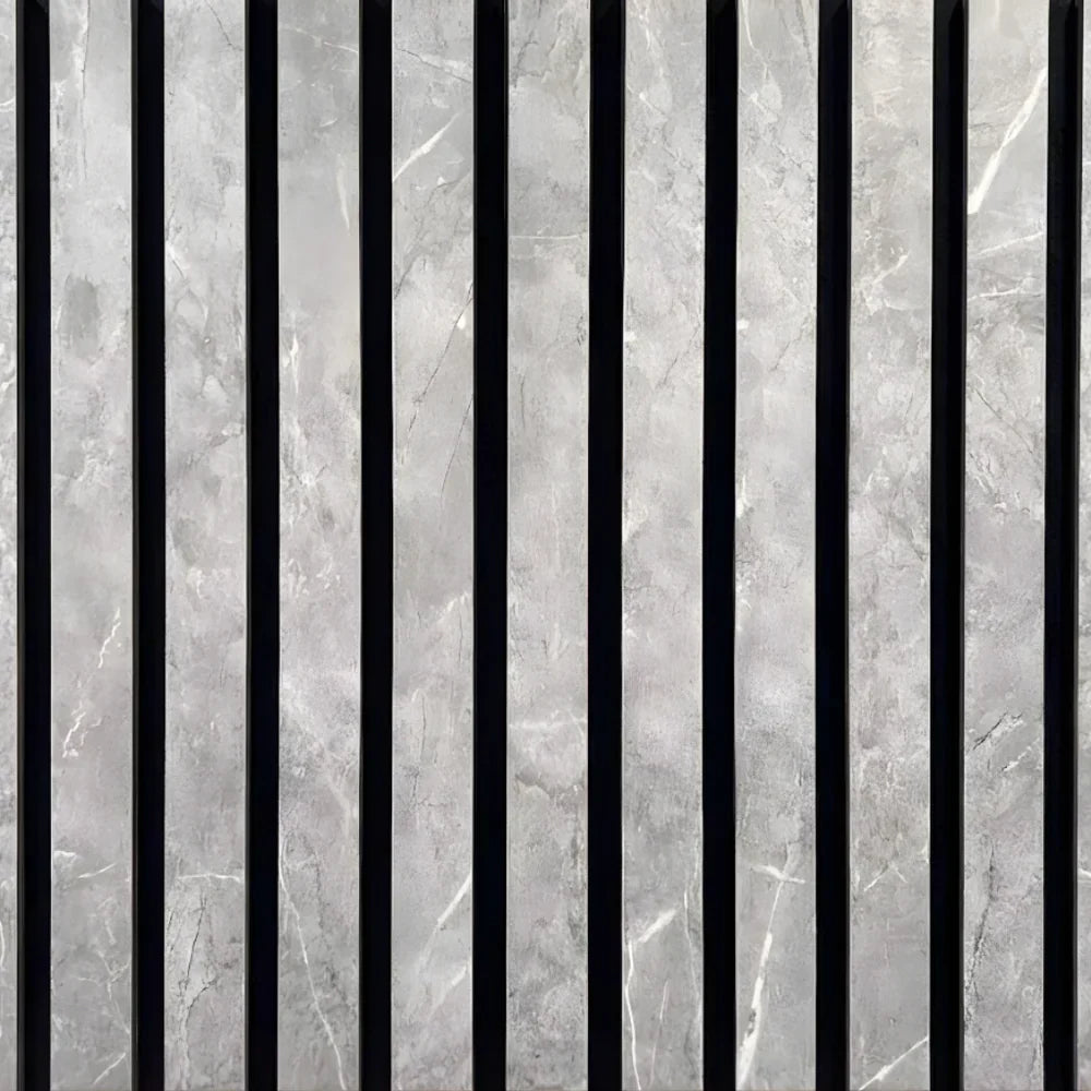 Premium Thick Slat Large Wall Panel 280cm x 60cm (Grey Marble - 35mm thickness)