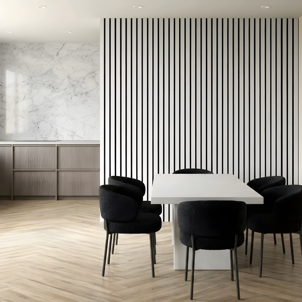 Premium Wall Panel 240cm x 60cm - 35mm Width - White Marble