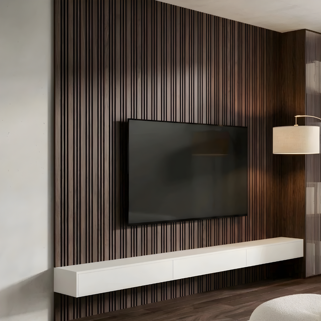 Acoustic Multi Width Panel - 240cm x 60cm (Dark Oak)