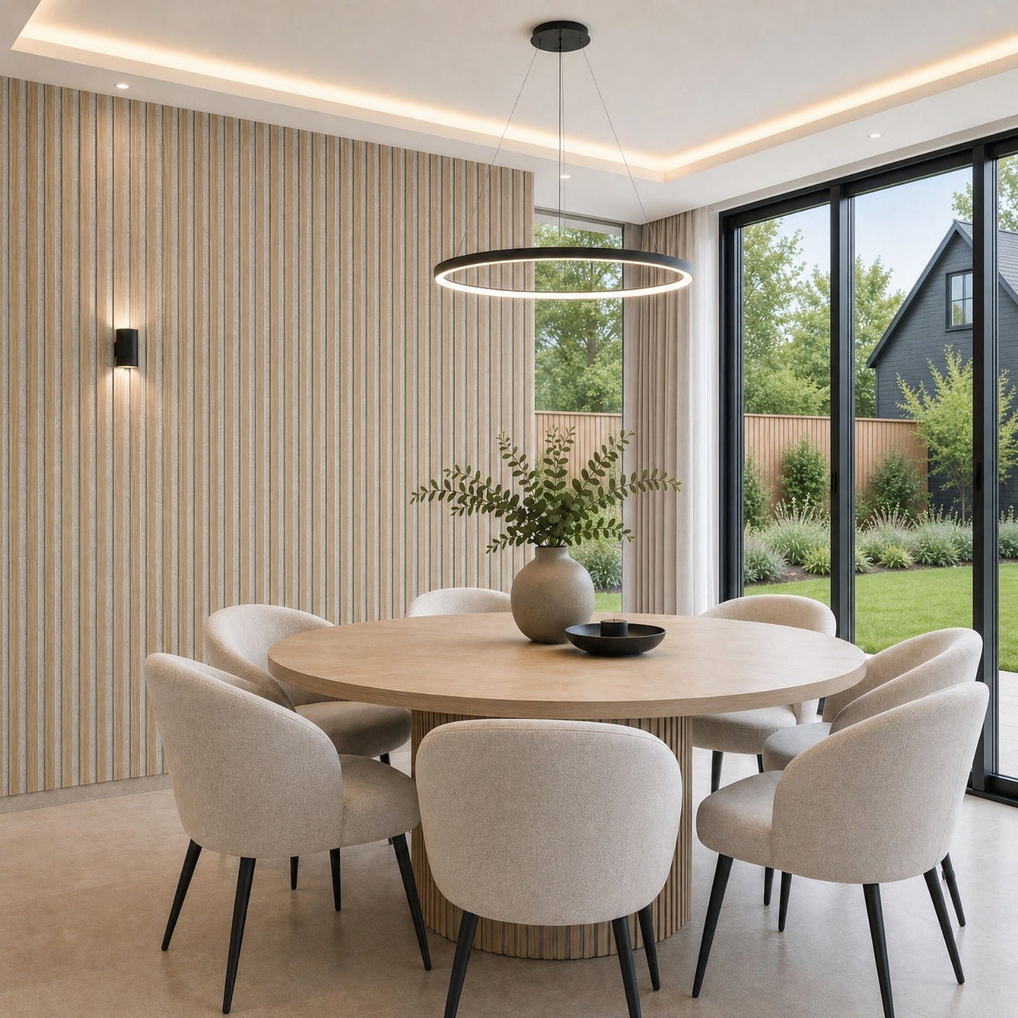 Premium Acoustic Panels - 240cm x 60cm (3-Sided - White Felt)