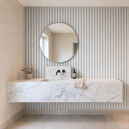 Premium Wall Panel 240cm x 60cm - 35mm Width - White Marble